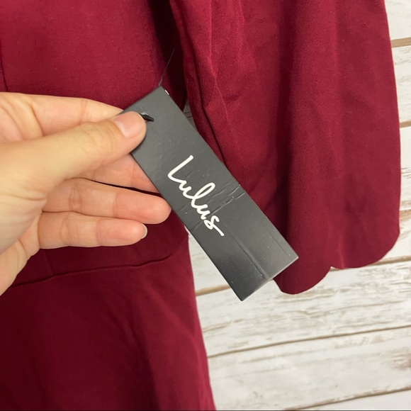 Lulu’s Burgundy Cumulonimbus Skater Dress NWT - Picture 3 of 8